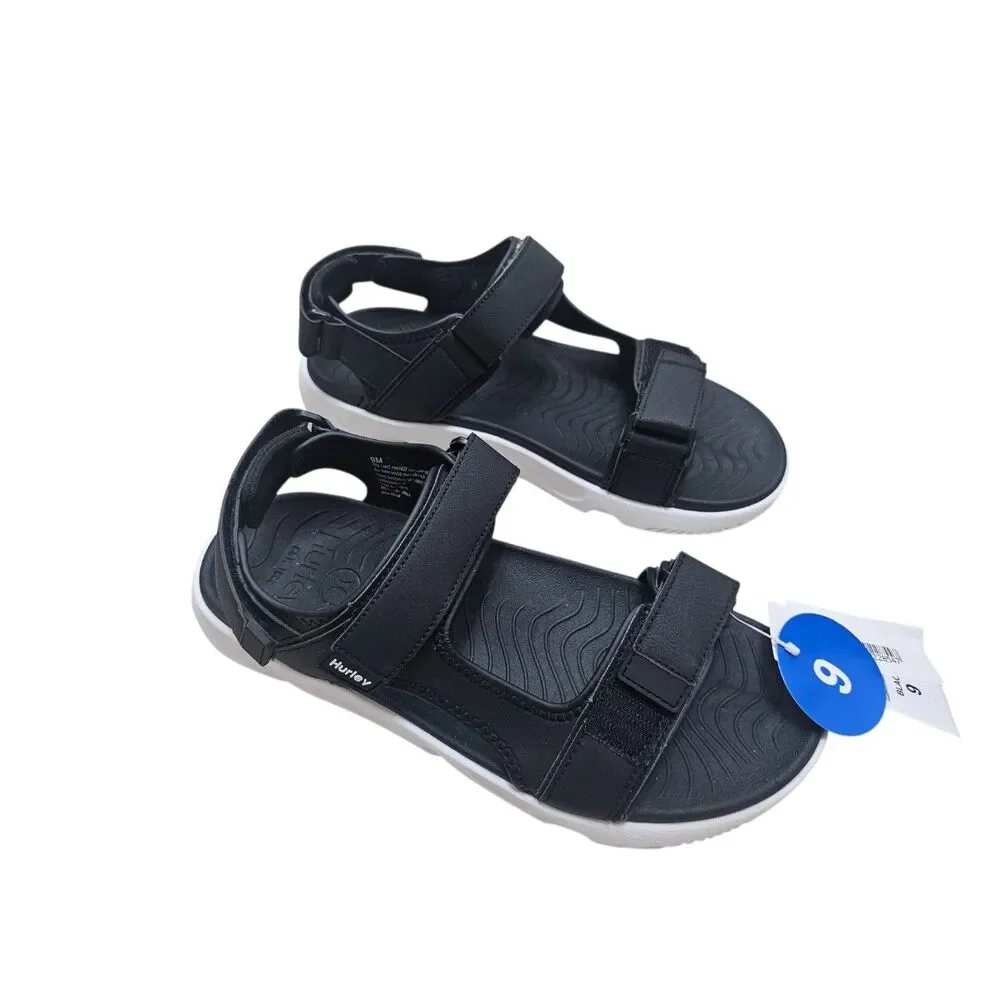 New Hurley Men's Strap Sandals Black 9